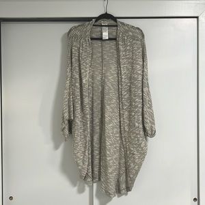 Free People Cardigan Kimono Duster Grey/White One Size BOHO